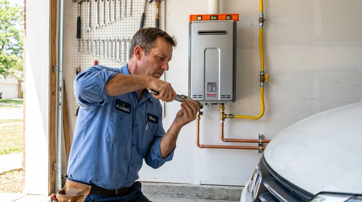 Tankless water heater installation by a Johns Plumbing LLC plumber in Glasgow